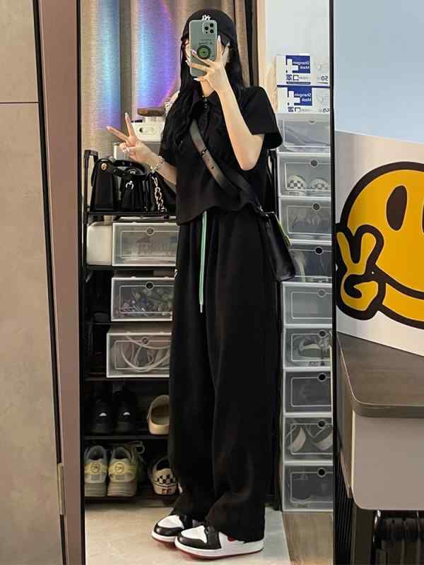 長ズボン カットソー 吸汗速乾 レディース おしゃれ 韓国 夏の 女性用 ウエスタン 半袖 スポーツ スーツ ゆったり 韓国 で スリム ズボン カジュアル ツーピース