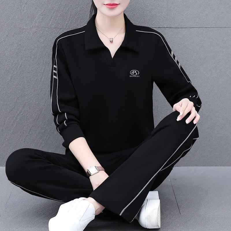 長ズボン カットソー 吸汗速乾 レディース おしゃれ 韓国 春秋 ワイド レッグ パンツ スーツ 女性 2025 スタイルで スタイリッシュな ママ 春 カジュアル スポーツ ツーピース