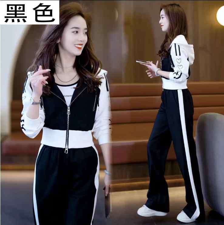 長ズボン カットソー 吸汗速乾 レディース おしゃれ 韓国 女性用 カジュアル スポーツウェア スーツ 春秋 スタイル で スタイリッシュな スリム ウエスト セーター ワイド レッグ パンツ ツーピース