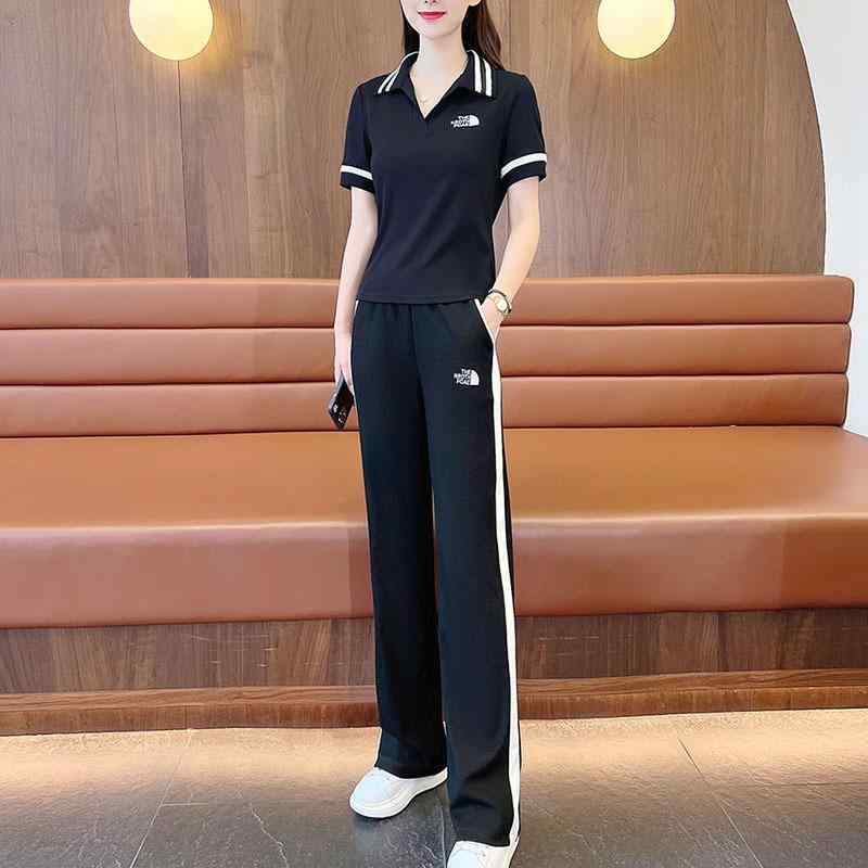 長ズボン カットソー 吸汗速乾 レディース おしゃれ 韓国 ファッション カジュアル スポーツ スーツ 夏 レディース 2025 スタイル スタイリッシュ 年齢を 減らす スリム 半袖 ズボン ツーピース