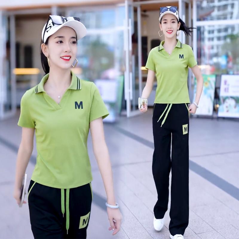 吸汗速乾 通気性 美脚 足長 レディース ジャージ 楽ちん 2025夏の レディース 半袖 ズボン スポーツウェア スーツ カジュアル ファッション ツーピース 小さくて スタイリッシュ