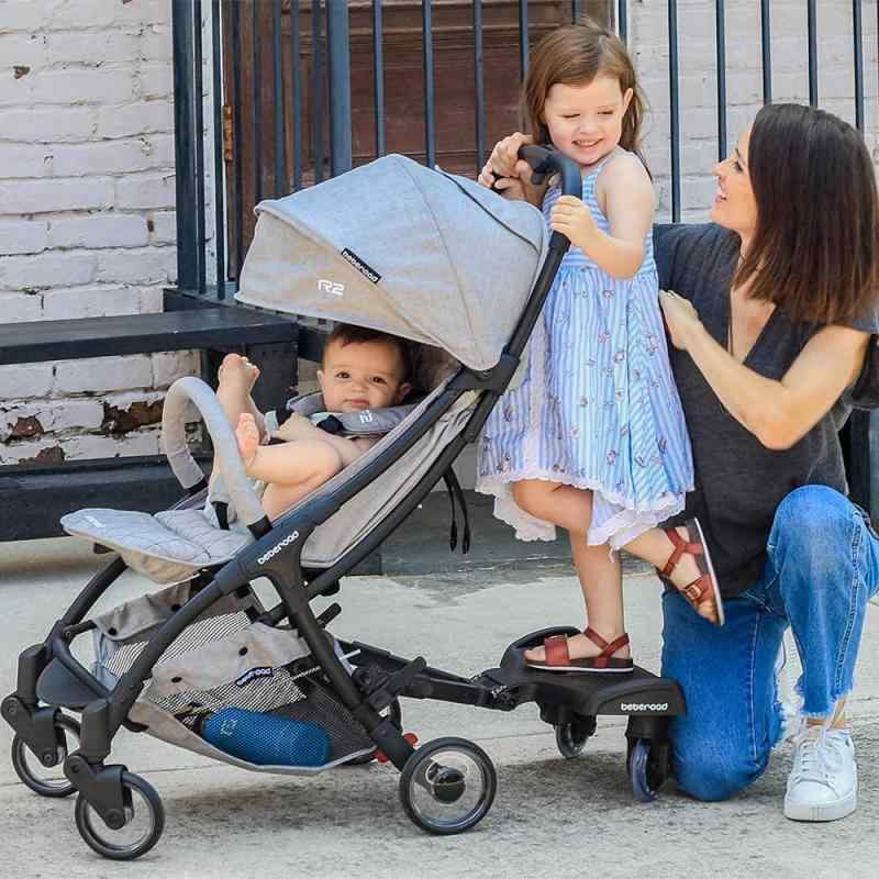 beberoad 2 イン 1ベビーカーボード ベビーカーステップ ステップボード 取り外し可能シート付 快適乗り心地 上15ヶ月〜5年の子供に適用 耐荷重25kg 取付簡単＆収納便利