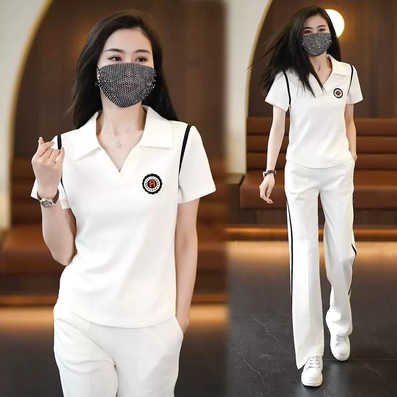 体型カバー 無地 シンプル レディース ジャージ 楽ちん 2025夏の レディース スポーツウェア スーツ カジュアル ファッション 半袖 ズボン ツーピース 小さい サイズ ホット スタイル