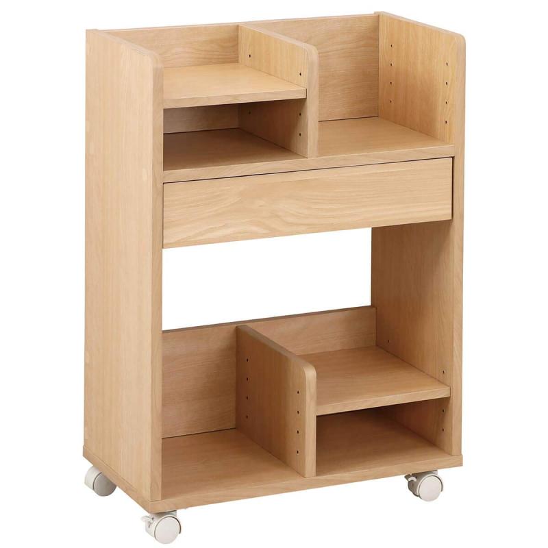 サンゴ ランドセル収納 ワゴン 幅55cm キャスター付き 木製 キッズ ラック おしゃれ aku1010977