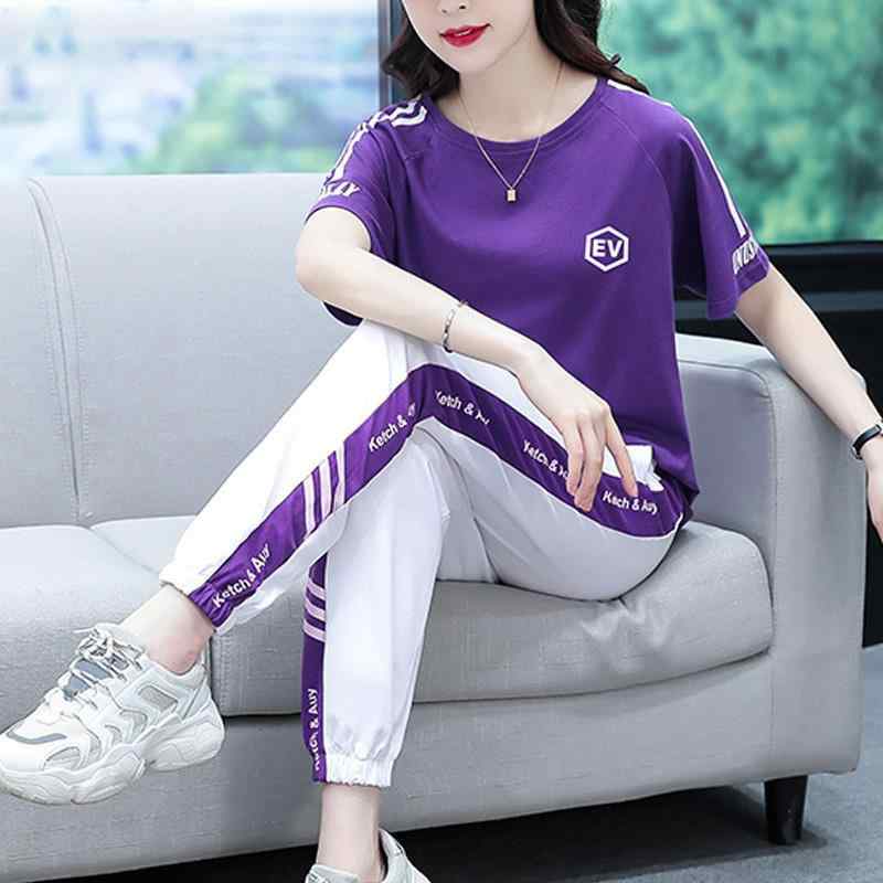 体型カバー 無地 シンプル レディース ジャージ 楽ちん スポーツウェア スーツ 2025 夏の レディース カジュアル ファッション ツーピース スタイリッシュで 年齢を 減らす な 半袖 ズボン