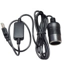 KAUMO USB → シガーソケット12V 昇圧 12W対応 メスソケット 変換ケーブル 1.8m(2)