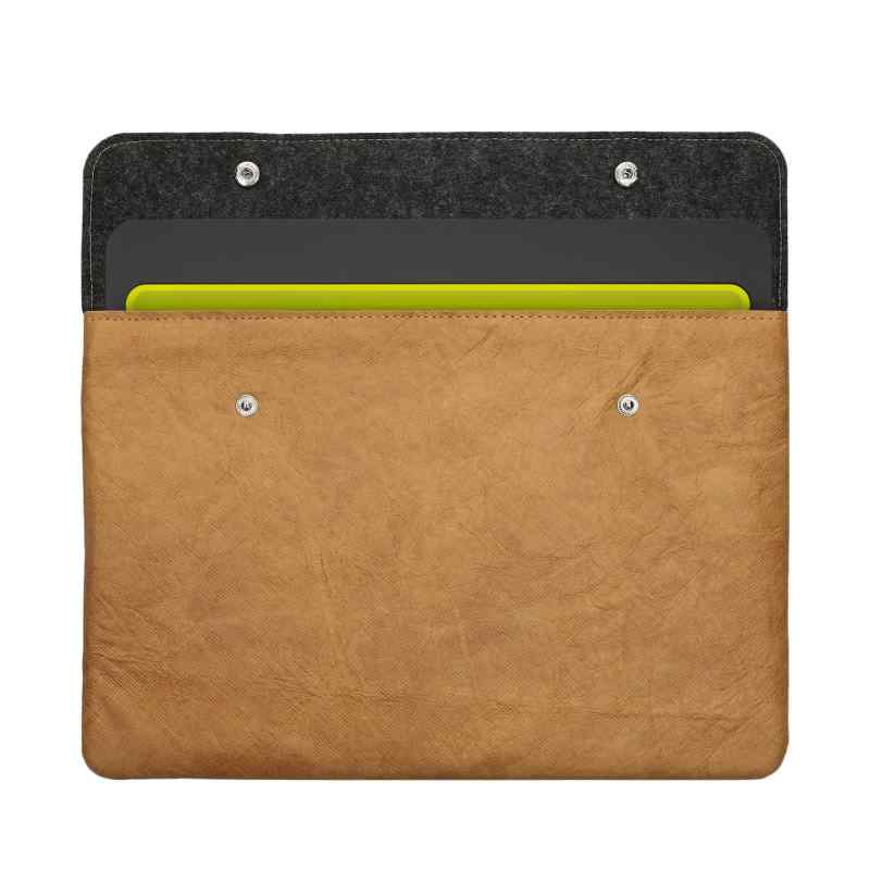 kwmobile Logitech K480対応 ケース - キーボードケース 収納ケース 耐衝撃 フェルト 茶色