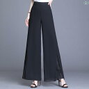 ワイドパンツ レディース涼しい素材ウエスト楽ちんパンツ 体型カバー 夏服ゴム入り