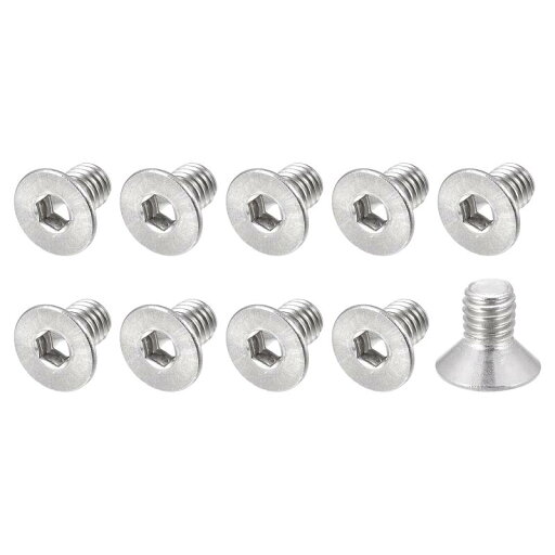 METALLIXITY フラットヘッド皿頭機械ねじ M6x10 mm 20個 304ステンレス鋼 六角穴付ボルト 機械 家具 DIY用 METALLIXITY フラットヘッド皿頭機械ねじ M6x10 mm 20個 304ステンレス鋼 六角穴付ボルト 機械 家具 DIY用
