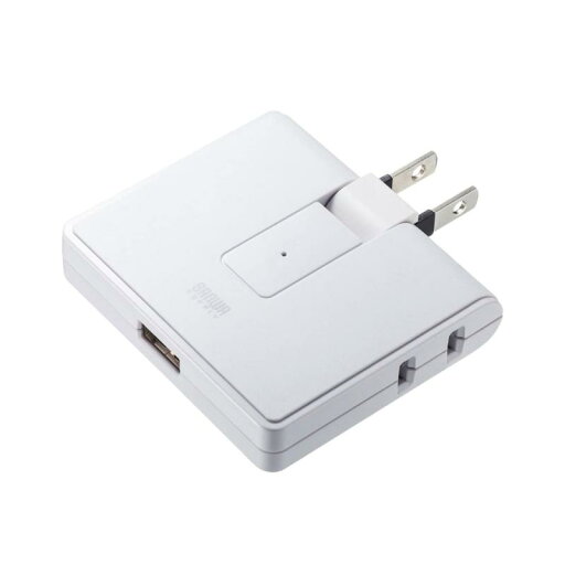 サンワサプライ(Sanwa Supply) 電源タップ USB充電ポート付き(コンセント2個口+USB 1ポート) モバイルタップ TAP-B104UN サンワサプライ(Sanwa Supply) 電源タップ USB充電ポート付き(コンセント2個口+USB 1ポート) モバイルタップ TAP-B104UN