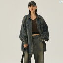 デニム シャツ ブラウス 長袖 青 レディース アメリカ ストリート ファッション デニムシャツ ジャケット レディース 2024 春秋 ワークウェア 長袖 シャツ ジャケット