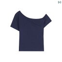 ポロシャツ レディース 半袖 ホット ガール 斜め 肩 半袖 スリム Tシャツ レディース 夏 タイト スリム レイヤリング シャツ ショート トップx2