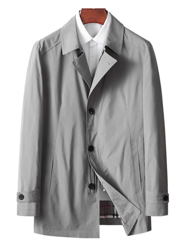 [GmrvaMen] ステンカラーコート メンズ スプリングコート ビジネスコート スーツ ジャケット ハーフ丈 無地 軽量 ビジネス 通勤 防風 春 秋 冬 カジュアル ファッション おしゃれ