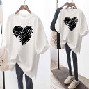 ポロシャツ レディース 半袖 2025 夏の新 スタイル ハート 半袖 Tシャツ レディース インな ミドル丈 Tシャツ 貨物 配送