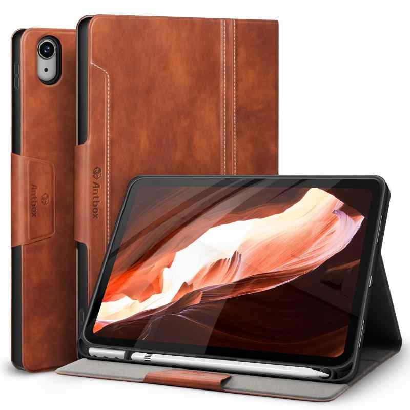 Antbox iPad 第11世代 ケース(A16) 第10世代 ケース 10.9インチ 高級ソフトPUレザー製 ひび割れ防止 耐衝撃 アップルペンシル収納可 オートスリープ＆スタンド機能付き 全面保護