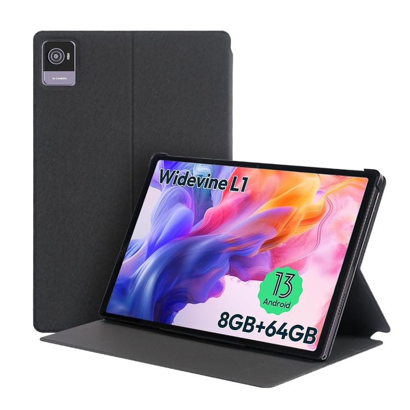 Vetoo V10 用 ケース カバー 保護ケース タブレットケース【NOUKAJU】 Vetoo V10 10.5 インチ ケース カバー タブレット収納ケース 軽量 薄型 耐衝撃 傷つけ防止 角度調整 全面保護カバー (ブラック)