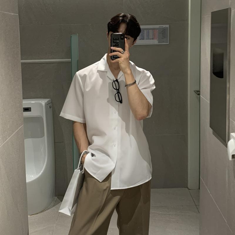 カジュアル 通勤 仕事 スーツ セットアップ きれいめ 英国 ヤッピー スタイル シャツ メンズ 夏 黒 冷感 長袖 禁欲 系 ハイエンド ビジネス スーツ