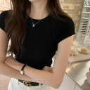ティアード チュニック ブラウス ぽわん袖 レディース グレー ニット 冷感 半袖 Tシャツ レディース 2024 ホット スタイル フレンチ ピンチ ウエスト 甘くて スパイシーな トップ 夏