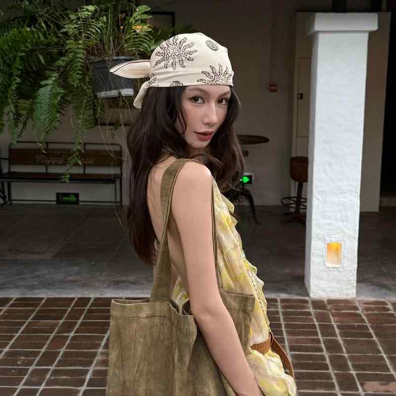 かわいい かっこいい アクセサリー バンダナ おしゃれ ヘアバンド アメリカン レトロ ひまわり 柄 スカ..