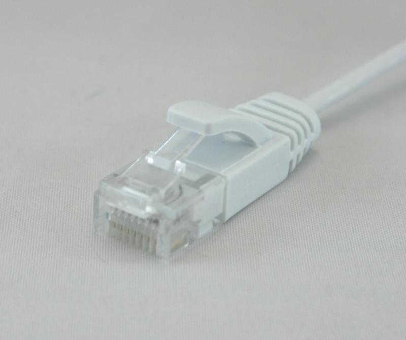 マクサー電機 極細 直径約2.8mm CAT6 スーパースリムLANケーブル 1m 爪折れ防止カバー付