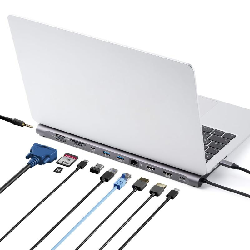 サンワダイレクト USB Type Cドッキングステーション PD100W ノートPCスタンド 400-VGA