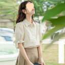 ティアード チュニック ブラウス ぽわん袖 レディース パフスリーブ 半袖 シャツ レディース 2025 夏 トップ シャツ