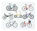 様々な自転車のイラストのマウスパッド:フォトパッド(世界の自転車シリーズ)