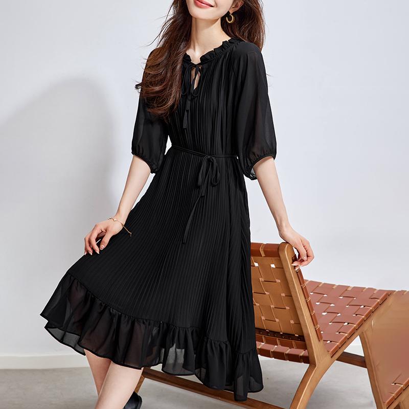 おしゃれ フェミニン エレガント チュール ふんわり シフォンドレス　ワンピース　レディース 2025夏の..