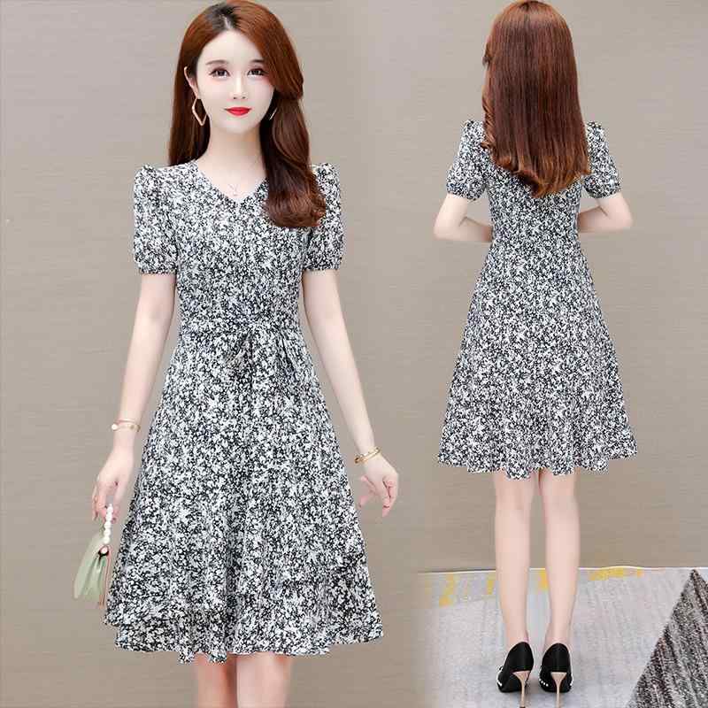 プリーツ ロング マキシ丈 きれいめ Aライン フレア 大人 シフォンドレス ワンピース レディース プチ 半袖 ワンピース 女性 2025夏 おしゃれ 花柄 糸 シフォン ショート スカート