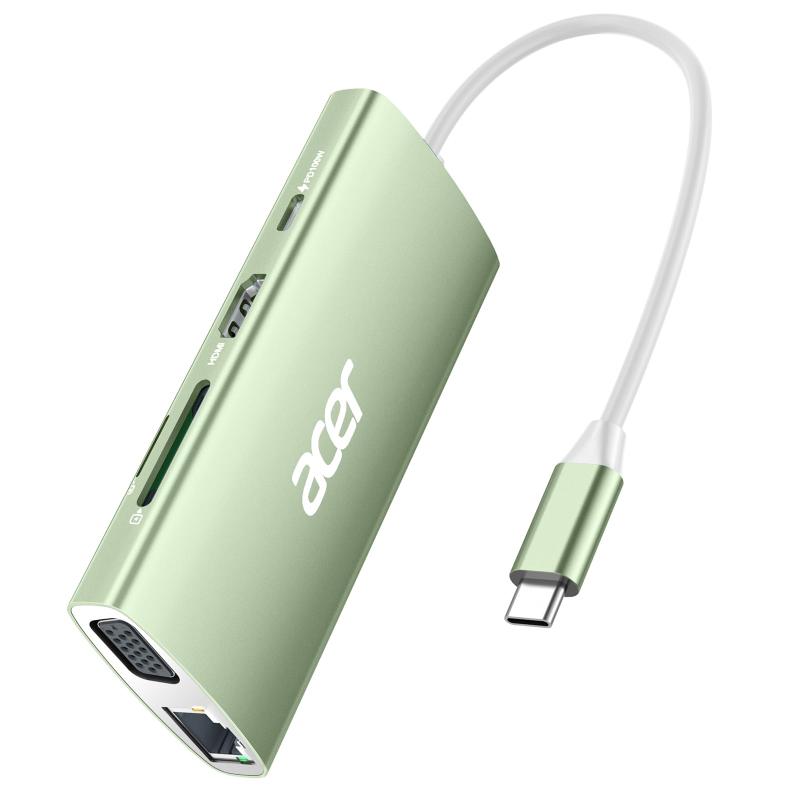 Acer USB C ハブ 4k@30Hz HDMI 9-in-1 USB Cイーサネットアダプター 5 Gbps USB A 3.1ドッキング ステーション PD100W充電 SDカードリーダー USB VGAスプリッター MacBook/Acer/L