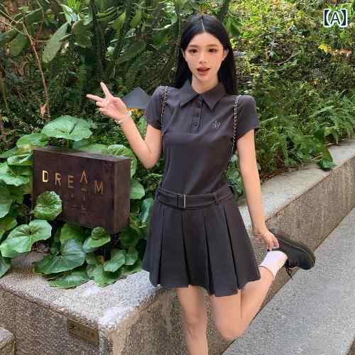 カジュアル ワンピース シンプル 大きいサイズ 大きいサイズ mm カレッジ スタイル 半袖 シャツ ドレス 女性 2025 夏 ウエスト プリーツ グレー ショート スカート カジュアル ワンピース シンプル 大きいサイズ 大きいサイズ mm カレッジ スタイル 半袖 シャツ ドレス 女性 2025 夏 ウエスト プリーツ グレー ショート スカート