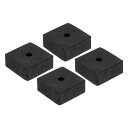 PATIKIL ゴム製防振パッド 4個セット 穴付き 1.97" x 1.97" x 0.8" HVACエアコン エアコンプレッサー ドライヤー用 黒