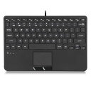 Perixx PERIBOARD-425 キーボード タッチパッド付き 有線ミニUSB バックライト 2USBハブ 英語配列(2)