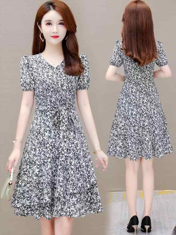 プリーツ ロング マキシ丈 きれいめ Aライン フレア 大人 シフォンドレス ワンピース レディース プチ ドレス 女性 2025 夏の スタイリッシュな 花柄 年齢を 減らす な シフォン ショート スカート