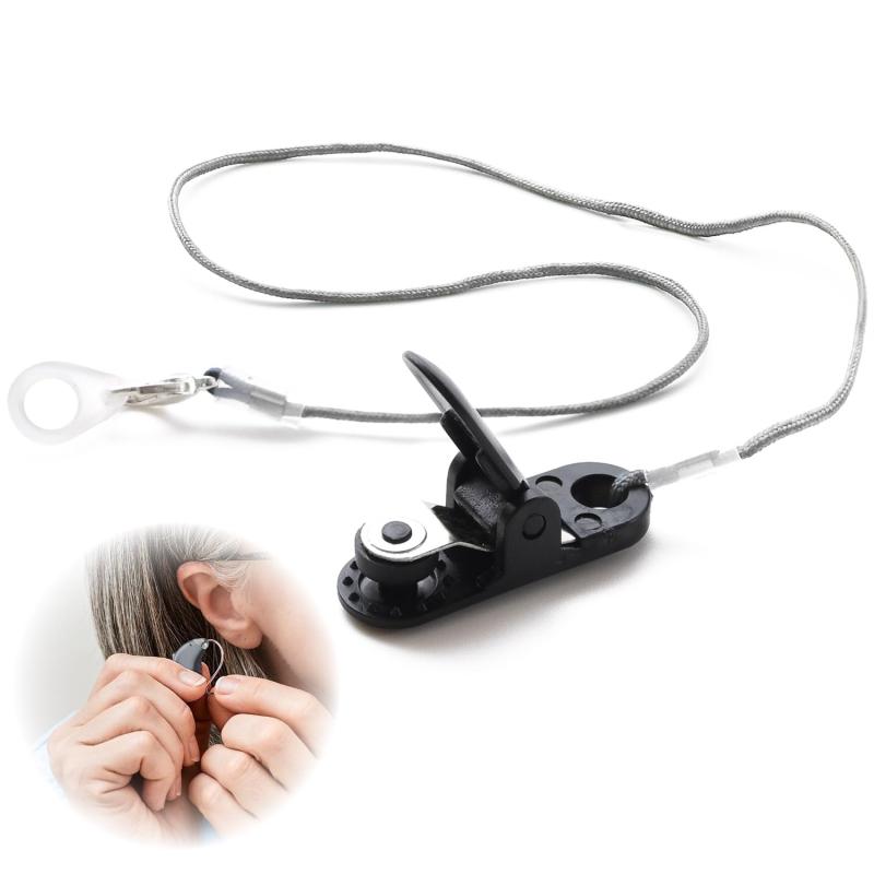 [Parewai] 補聴器 落下防止 ストラップ 片耳 コード長さ35cmxクリップ付 集音器 落下防止 紛失防止 ずれ落ち防止