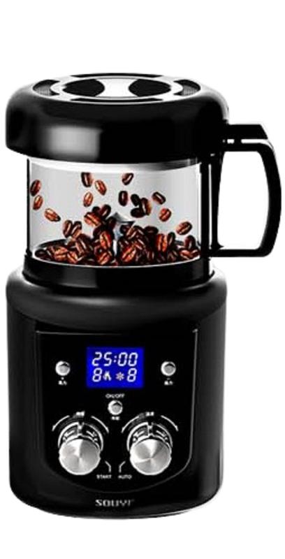 本格コーヒー 生豆焙煎機 コーヒーロースター ムラが出ない熱風式 自動冷却機能 浅煎りから深煎り可能 ..