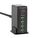 USB 充電器 合計65W PD 急速充電器 6ポート【PD20W&QC3.0/6台同時充電/1.2Mケーブル&スタンド付】USB-C*1&USB-A*5 携帯電話 充電器 acアダプター ハブ 電源タップ 軽量 小型 スマホ充電器(2)