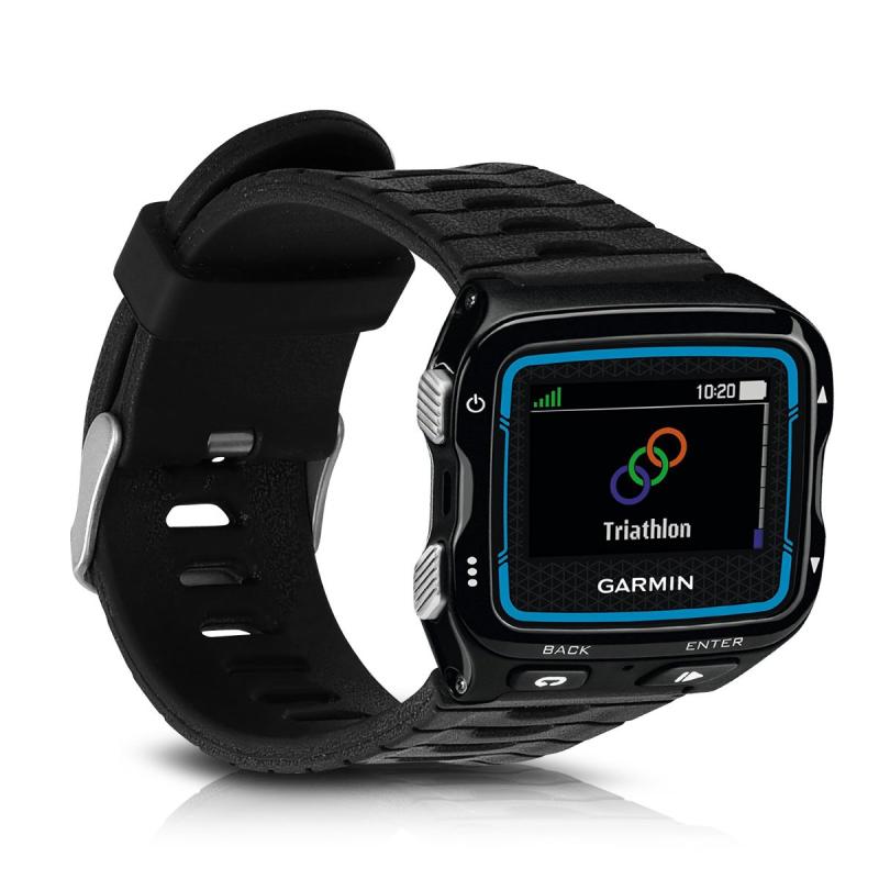 kwmobile 交換ベルト Garmin ForeAthlete 920XT対応 バンド - シリコンバンド ソフト TPU 耐久性 黒色