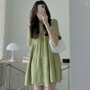 カジュアル ワンピース シンプル 大きいサイズ mm 大きめ サイズ レディース 服 300ポンド 韓国 シック フレンチ シャツ ドレス 夏 ミディアム 丈 ...