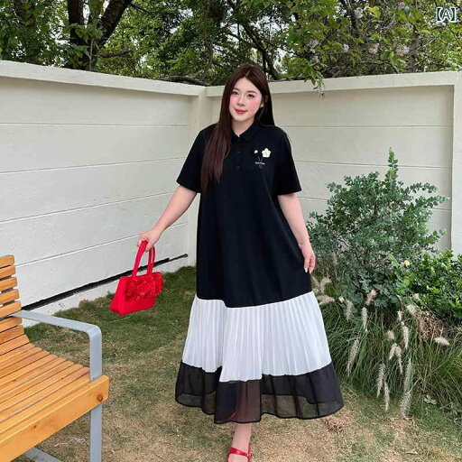 新村 鎮の 大きめ サイズ 婦人服の つなぎ合わせ ポロ スカート 2025夏の 太め mm ゆったり ロング 丈 スリミング ワンピース 新村 鎮の 大きめ サイズ 婦人服の つなぎ合わせ ポロ スカート 2025夏の 太め mm ゆったり ロング 丈 スリミング ワンピース