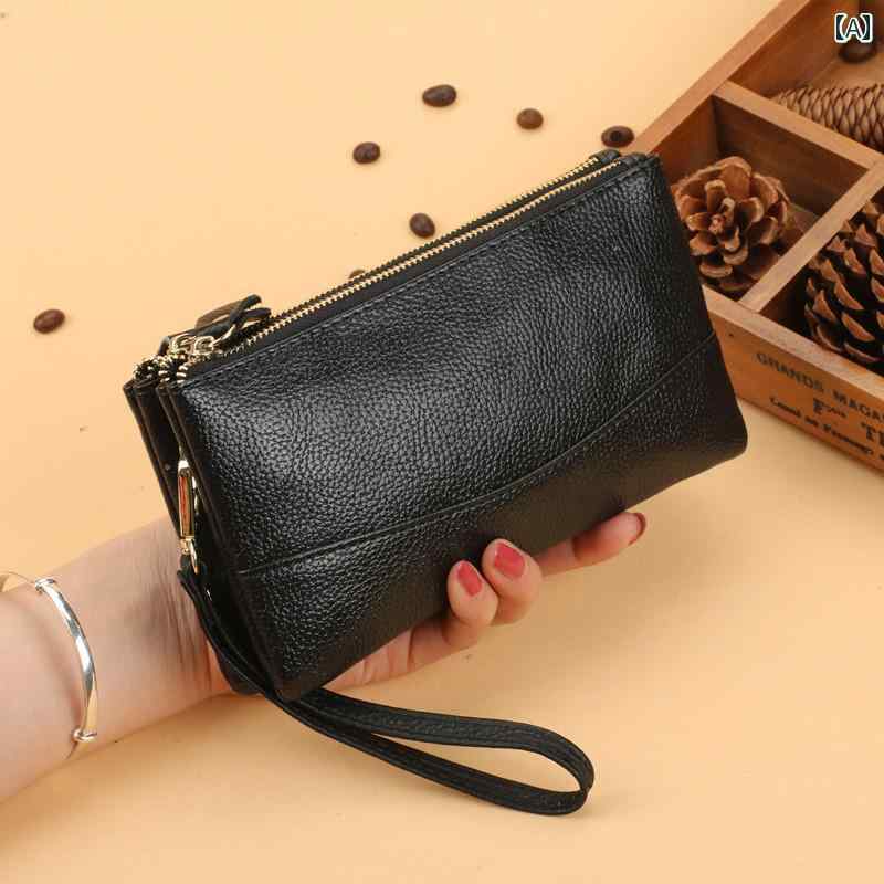 通勤 大人 おしゃれ パーティーバッグ レディース クラッチバッグ 2024新 ファッション 財布 レディース ロング 二 層 ジッパー クラッチ大容量 ソフトレザー ママ コイン スマートフォン バッグ(4)