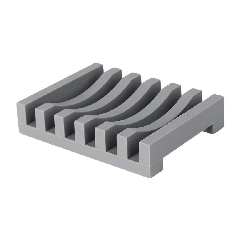 石鹸置き浴室ソープディッシュおしゃれバスルーム ソープトレー タワー曲線溝デザイン石鹸トレー 水切れ簡単 水が貯まらない シリコン 石鹸ラック洗面台 浴室 キッチンオフィス用 置きや