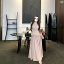 セットアップ レディース Vネック 起爆 スーツ 女性 新 中国式 v ネック ストラップ ベスト 2025 夏大 スカート 半身 ロング スカート 2 セット