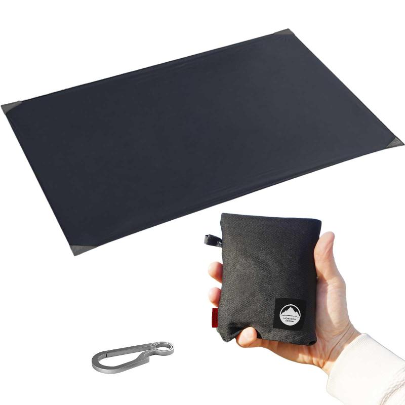 【HORIZON ARROW/モンスターシート】レジャーシート グランドシート テントシート 145cm×185cm 軽量250g 防水 コンパクト 高密度リップストップ生地使用 6ペグ固定だから、風に飛ばされない