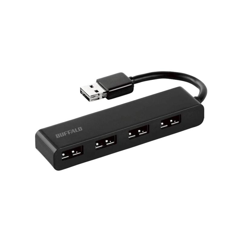 バッファロー BUFFALO USB2.0 バスパワー 4ポート どっちも ハブ ブラック BSH4U318D2BK