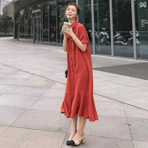 カジュアル ワンピース シンプル 大きいサイズ フランスの 赤い シフォンシャツ ドレス レディース 夏 2025 大きいサイズ mm 服 スリム フィッシュ テール ロング スカート カジュアル ワンピース シンプル 大きいサイズ フランスの 赤い シフォンシャツ ドレス レディース 夏 2025 大きいサイズ mm 服 スリム フィッシュ テール ロング スカート