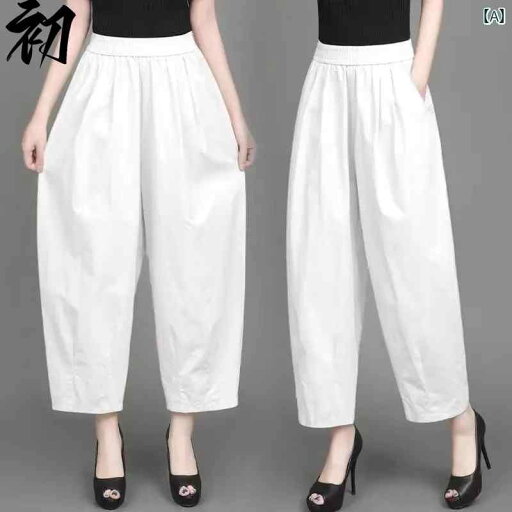 ワイドパンツ レディース涼しい素材ウエスト楽ちんパンツ 体型カバー 夏服ゴム入り ワイドパンツ レディース涼しい素材ウエスト楽ちんパンツ 体型カバー 夏服ゴム入り