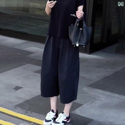 ワイドパンツ レディース涼しい素材ウエスト楽ちんパンツ 体型カバー 夏服ゴム入り ワイドパンツ レディース涼しい素材ウエスト楽ちんパンツ 体型カバー 夏服ゴム入り