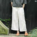 ワイドパンツ レディース涼しい素材ウエスト楽ちんパンツ 体型カバー 夏服ゴム入り