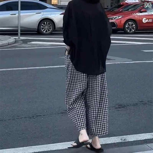 ワイドパンツ レディース涼しい素材ウエスト楽ちんパンツ 体型カバー 夏服ゴム入り ワイドパンツ レディース涼しい素材ウエスト楽ちんパンツ 体型カバー 夏服ゴム入り